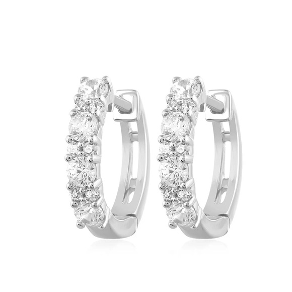 A L L U R A Jewelry - .50 Ct Natural Diamond 14K Gold Hoop Earrings